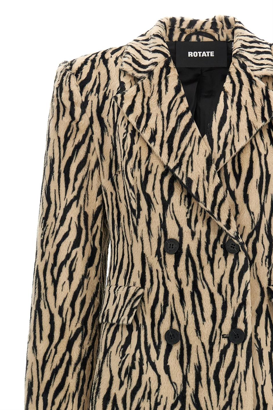 コート ROTATE FW25 'Printed Faux Fur' coat (115047858 858) Chinchilla fur coat Hooded | SKANDINAVIK FUR