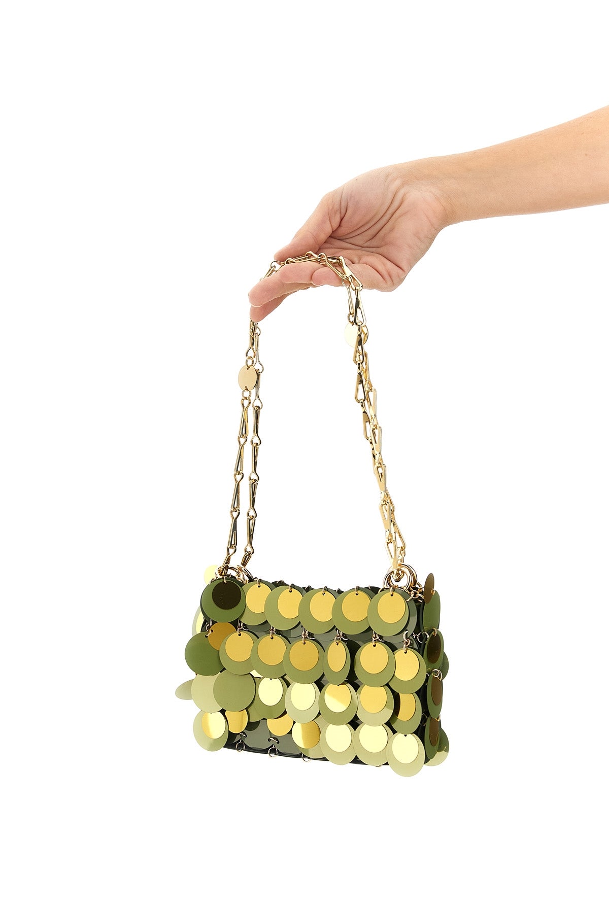 Paco Rabanne★パコラバンヌ スパークル ナノバッグ パーティー silver Sparkle discs nano bag | Rabanne