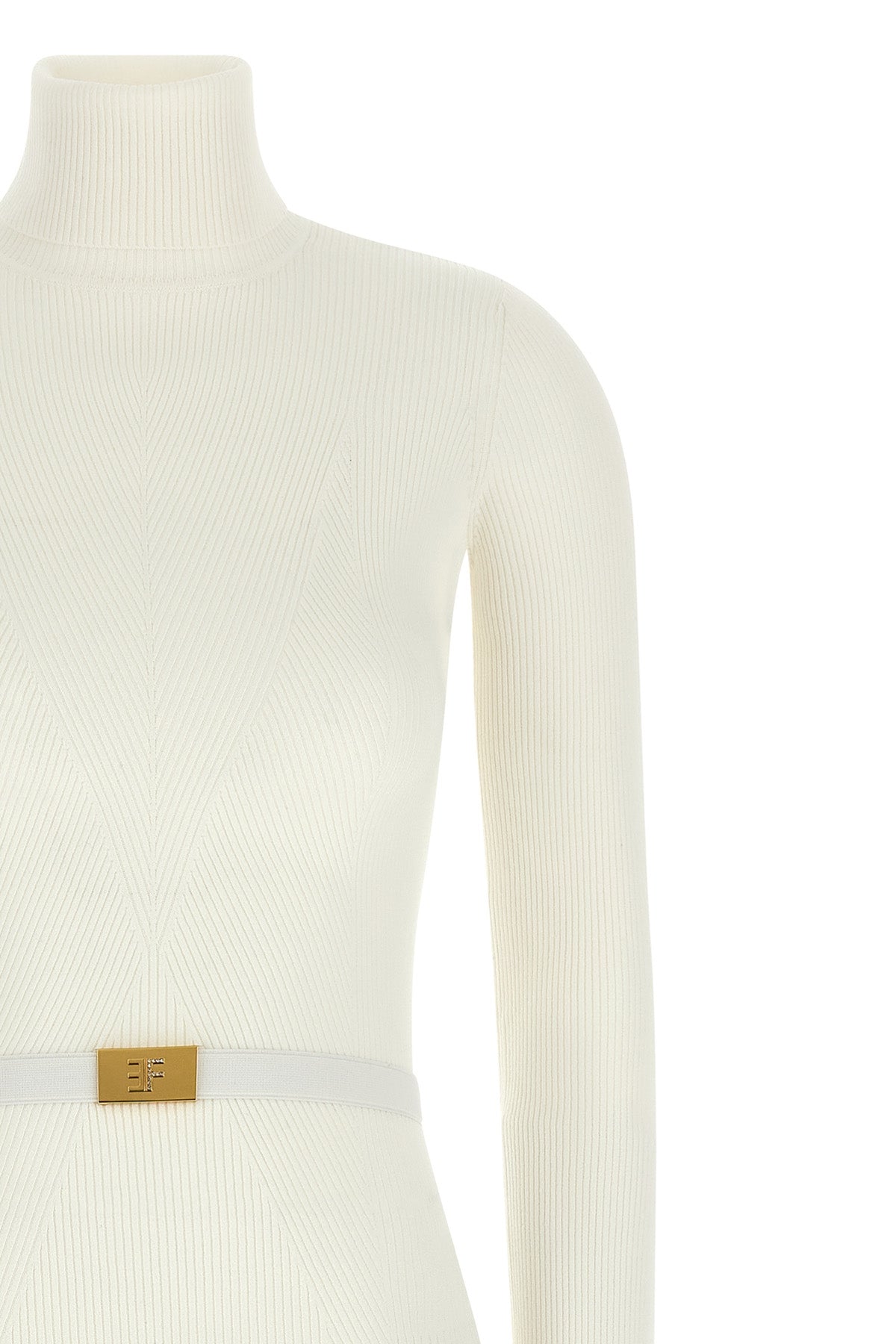 Elisabetta Franchi/エリザベッタ フランキ｜ロゴ ベルト ドレス