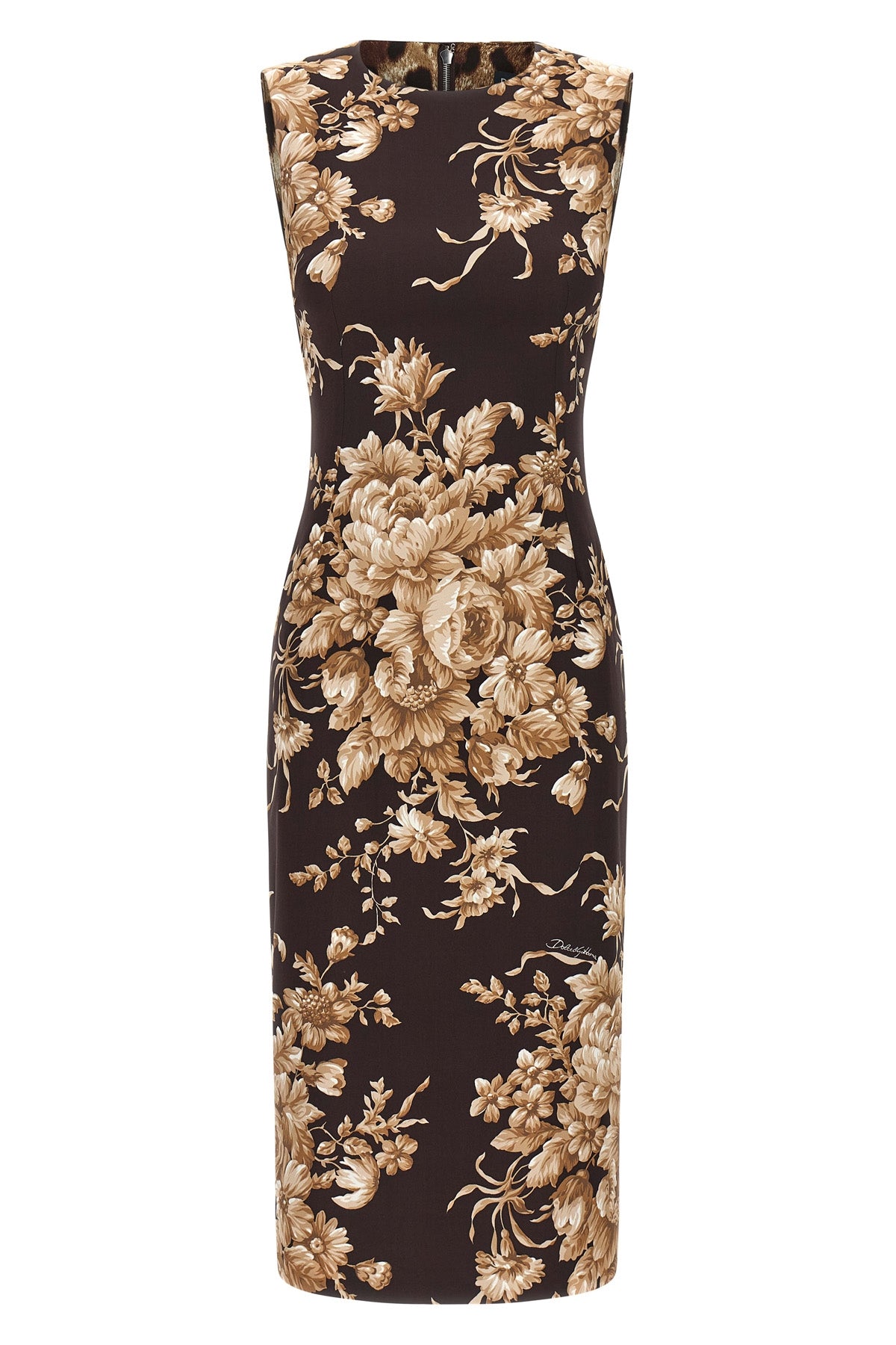 Dolce & Gabbana ローズ プリント シルク ドレス ブラック Dolce & Gabbana/ドルチェ＆ガッバーナ｜ローズ プリント ドレス