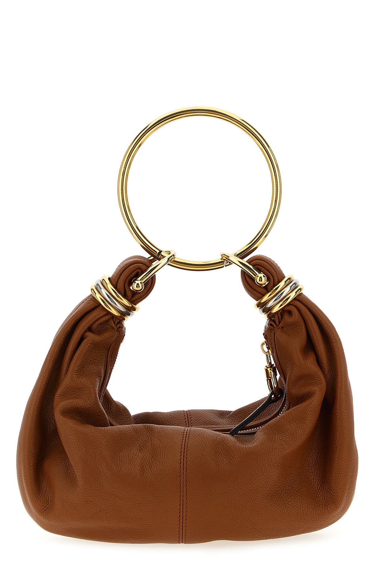 【Chloe'】VIP価格【Braceletホーボーバッグ】スモール Chloé グレインレザー製Braceletスモールホーボーバッグ の茶色