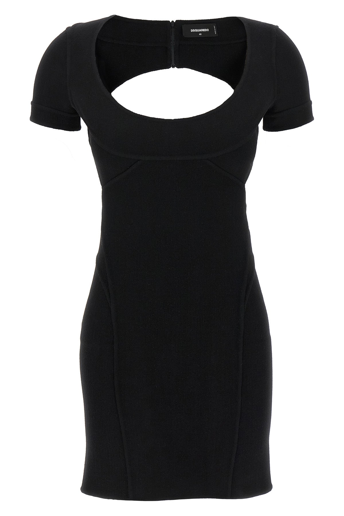 即完売商品！新品タグ付き　FitパッドRIBスクエアドレス　S ブラック Dsquared2/ディースクエアード｜'Bodycon Cut Out' ドレス