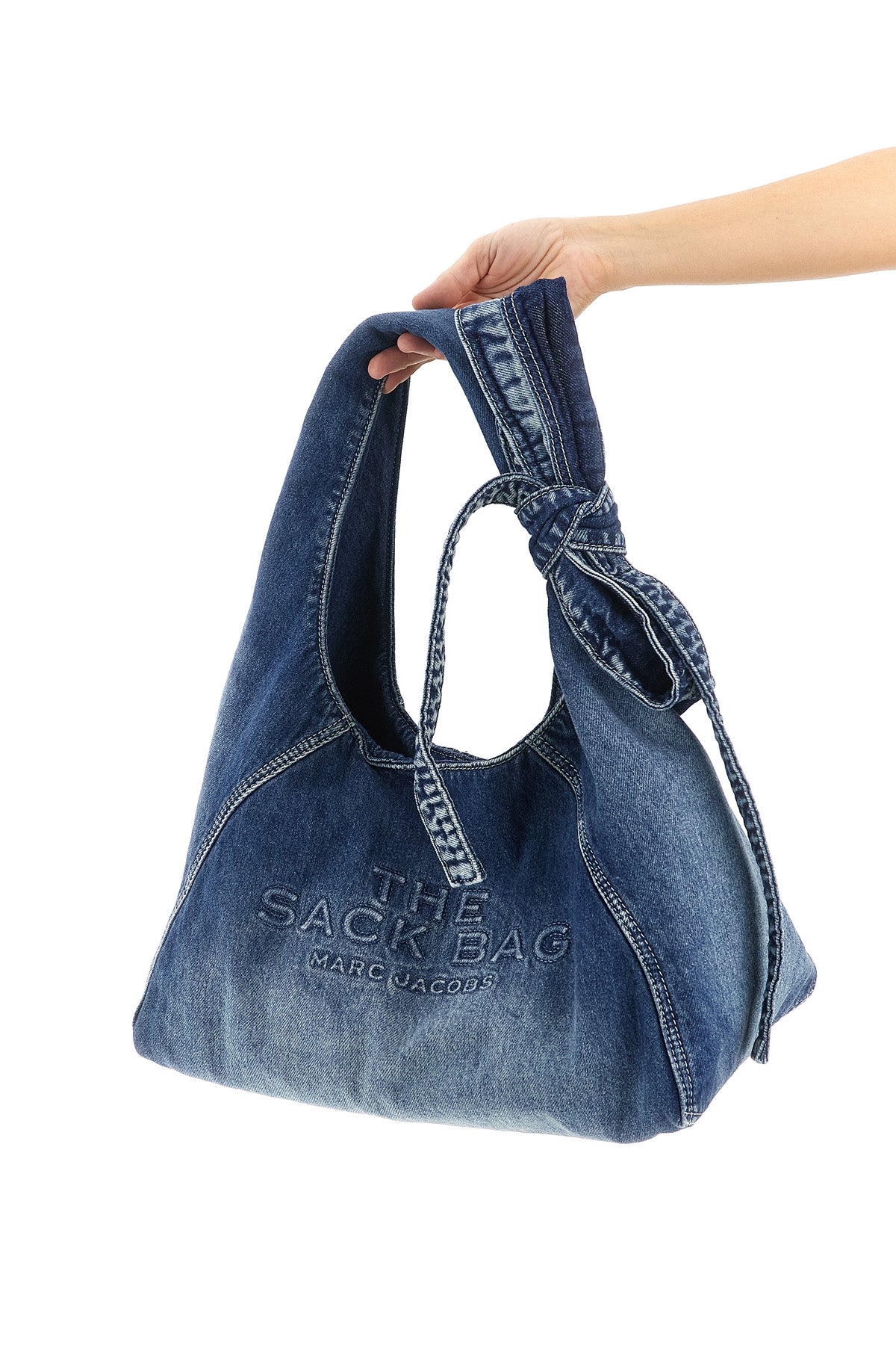 'The Bow Denim Medium Sack'