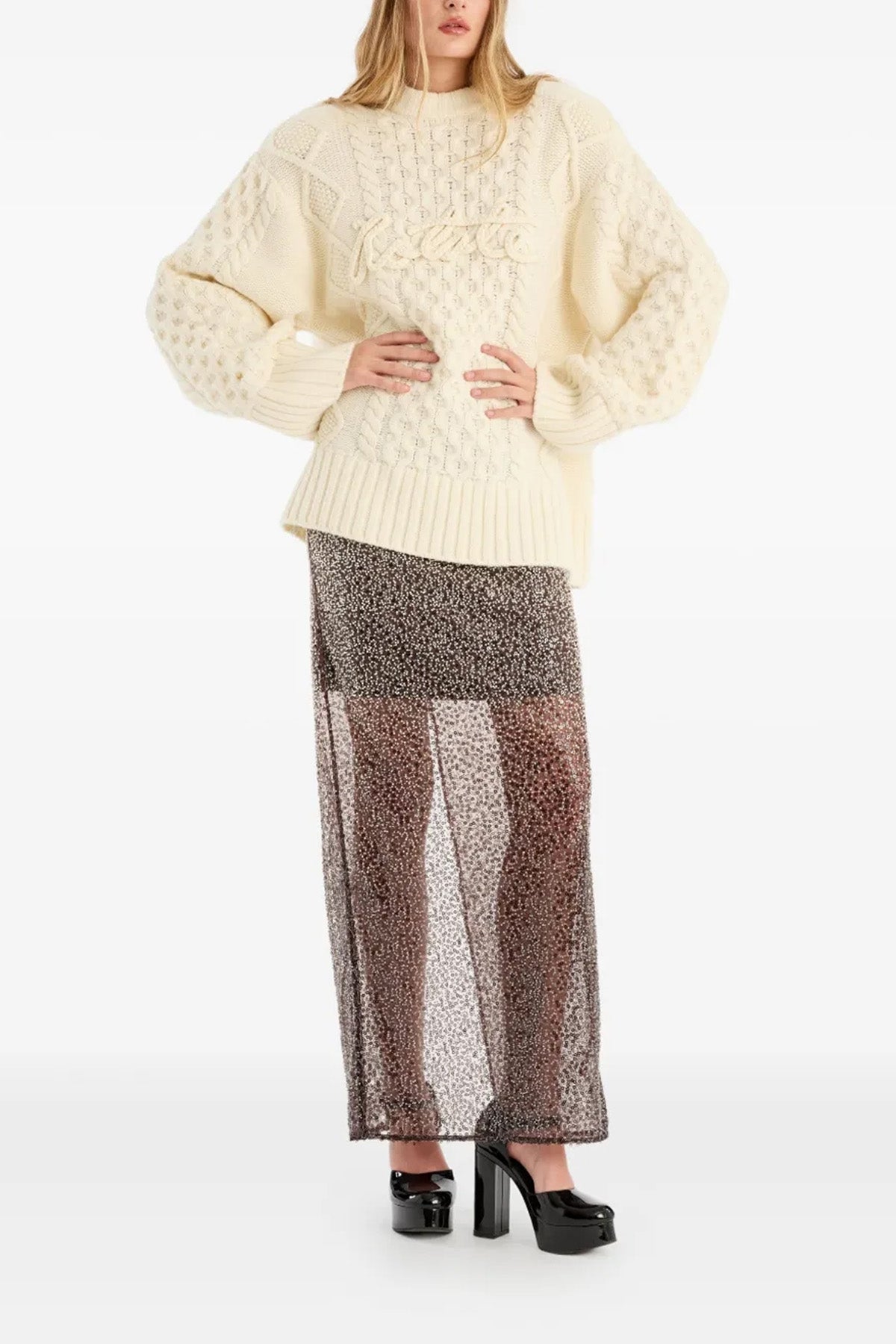 'Beaded Maxi' スカート