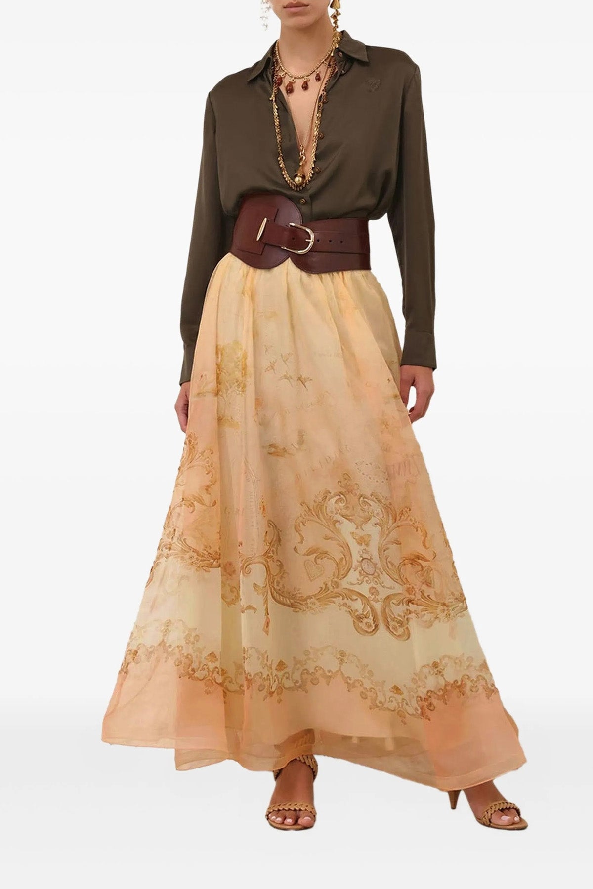 'Hypnotic Organza Maxi' スカート