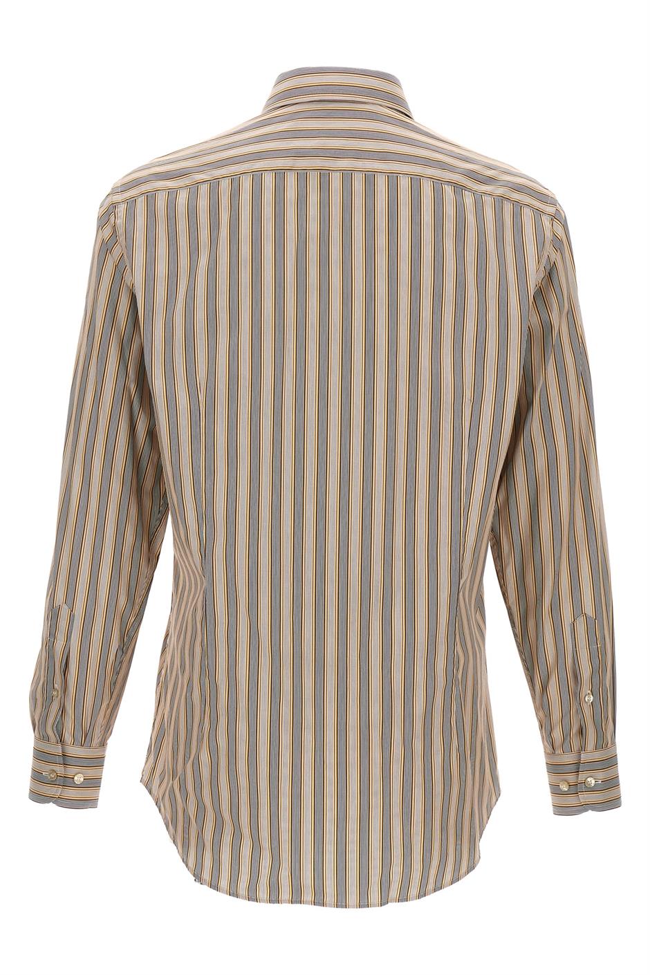 ETRO エトロ ストラップ リネンシャツ size:43 ETRO - 未使用 エトロ ETRO リネン スタンドカラー ストライプ
