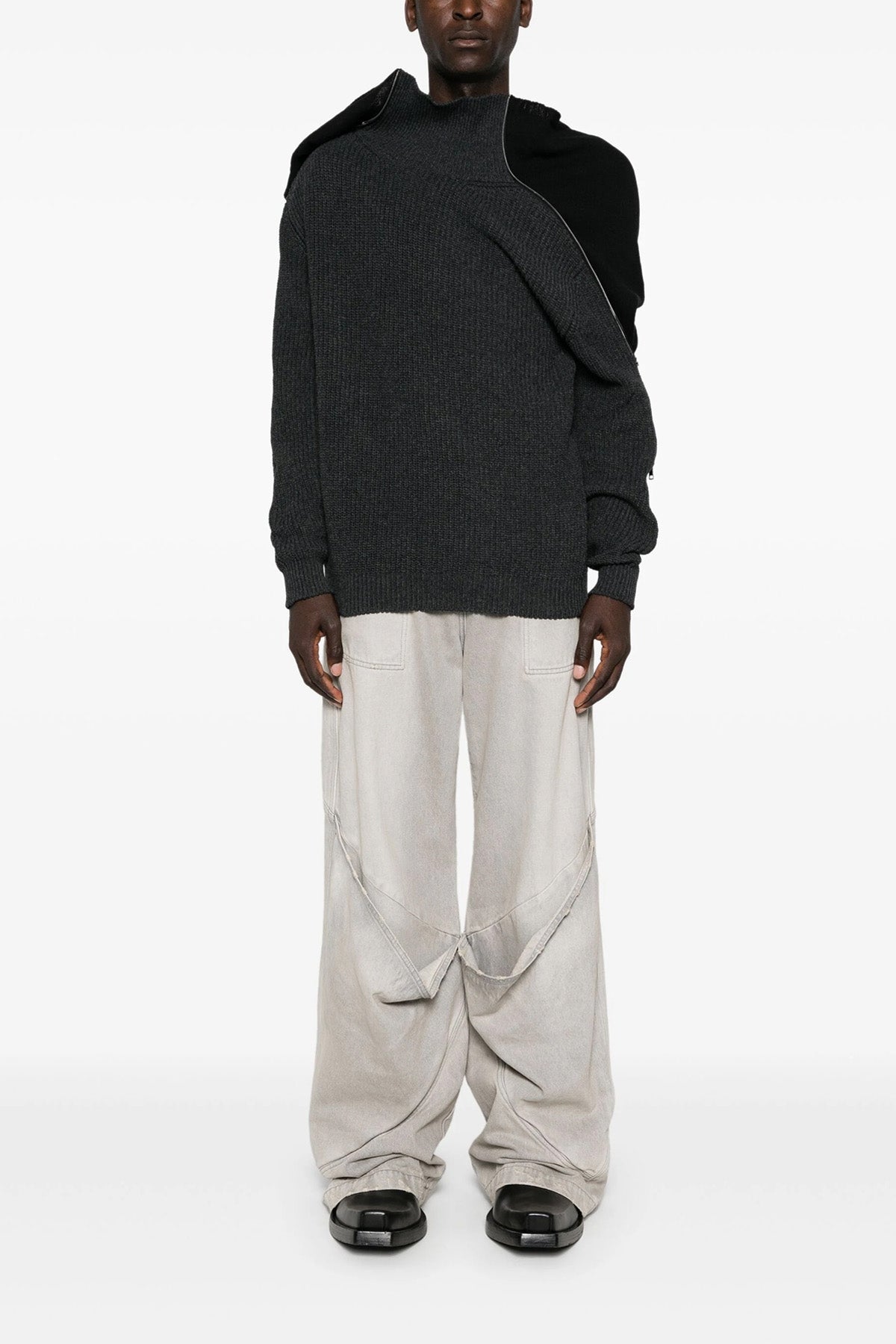 'Zip Insert High Neck' セーター