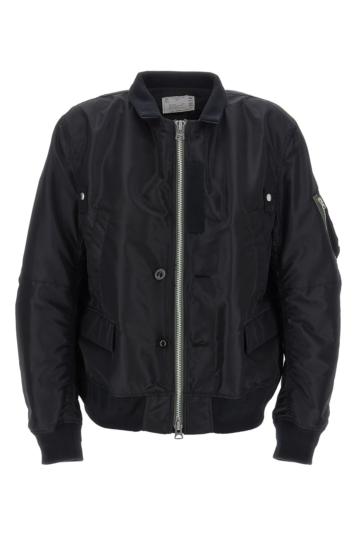 sacai 関税、送料込み ツイルナイロンボンバージャケット sacai: ブラック ナイロンツイル ボンバージャケット | SSENSE 日本