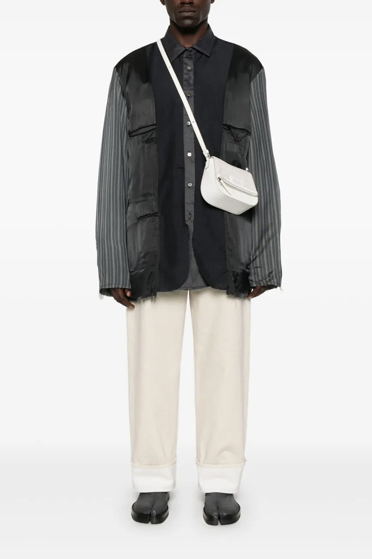 マルタンマルジェラ パッチワーク 再構築 ツィード コート 刺し子 グレー系 Maison Margiela Work-in-Progress コート | グレー | FARFETCH JP