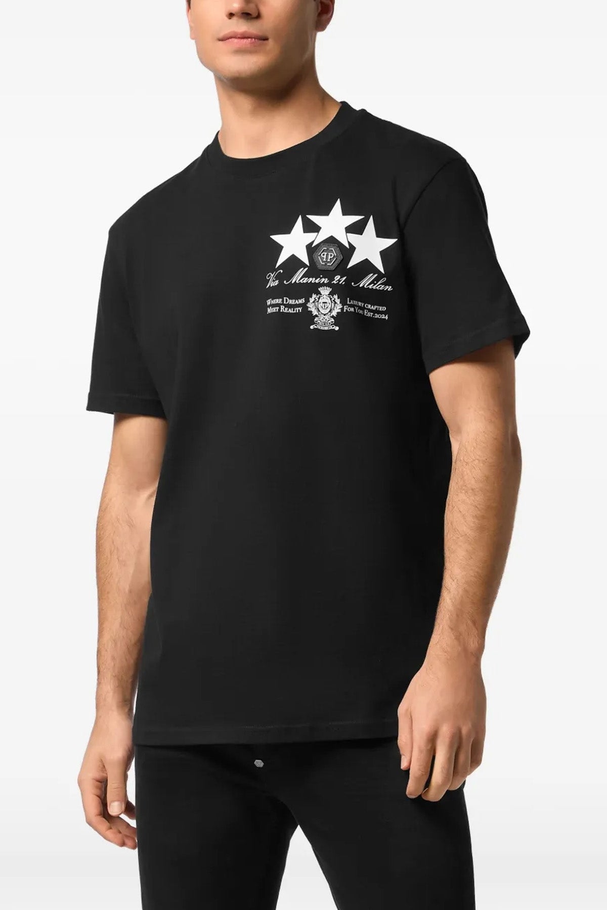 プリント アンド パッチ Tシャツ