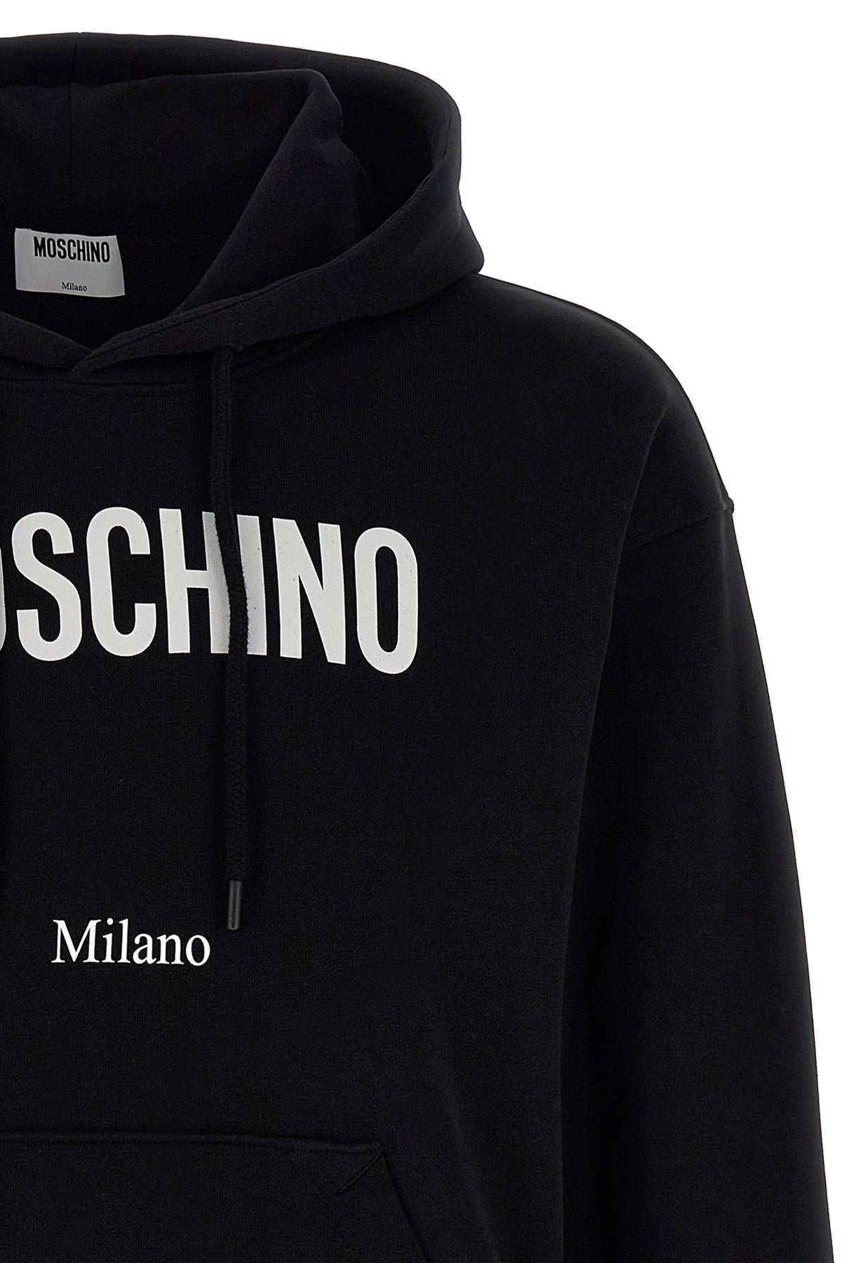【関税込み】Moschino ブラック Fantasy フーディ Moschino/モスキーノ|ロゴ プリント フーディー
