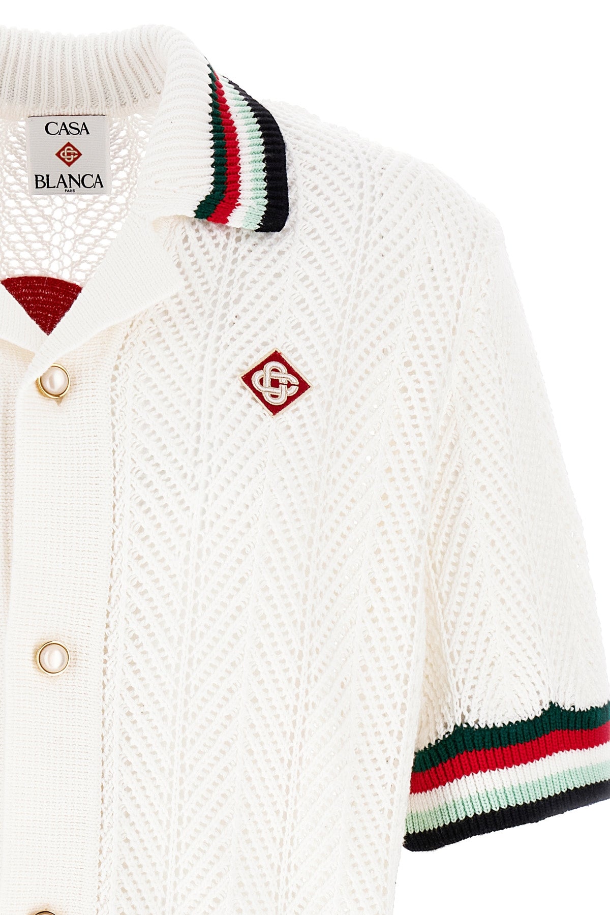 'Sporty Faux Crochet' シャツ
