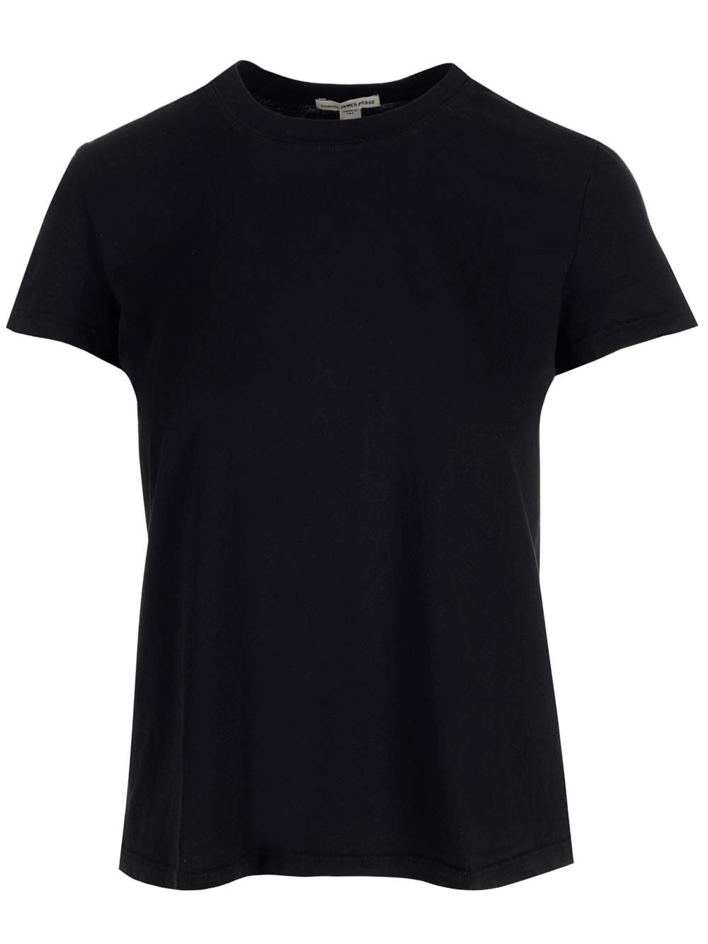ブラック コットン ショート スリーブ Tシャツ ジェームス