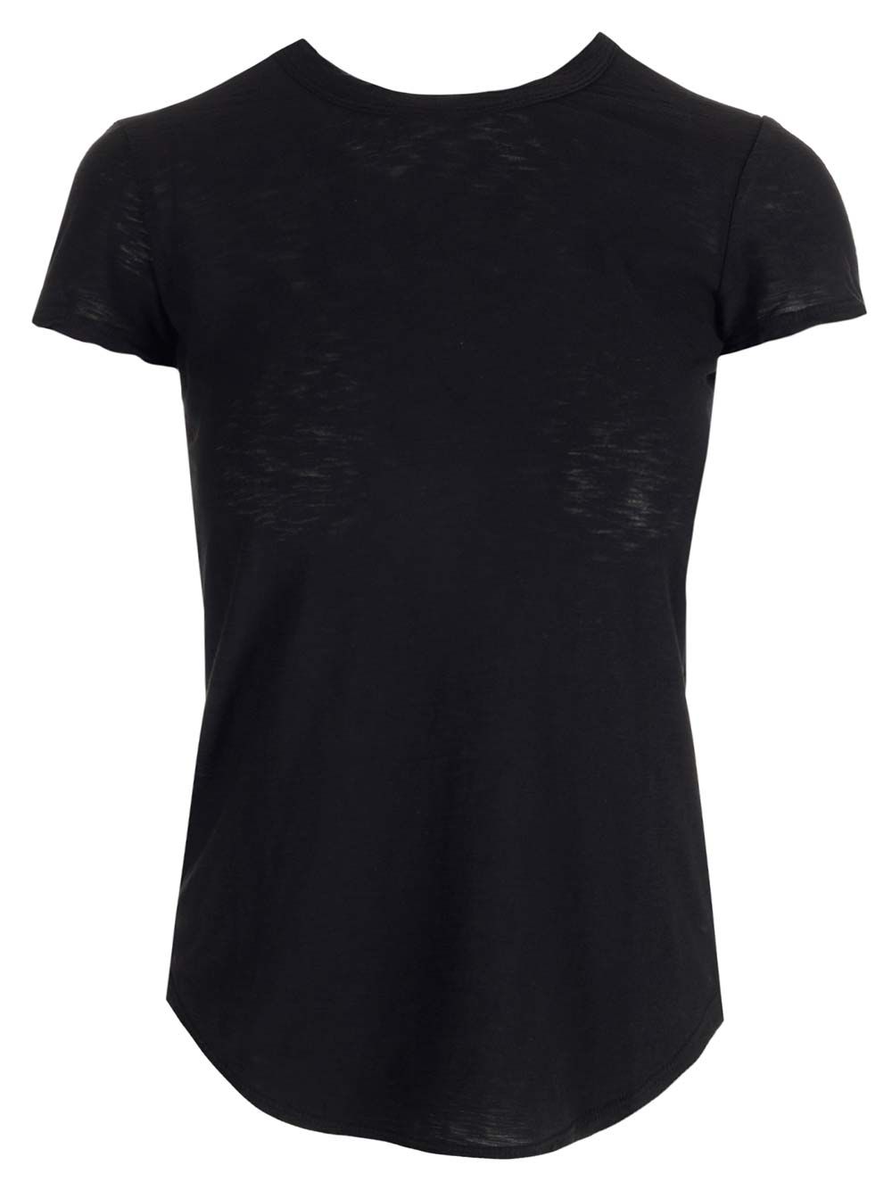 ブラック コットン シアー スラブ クルー ネック Tシャツ ジェームス