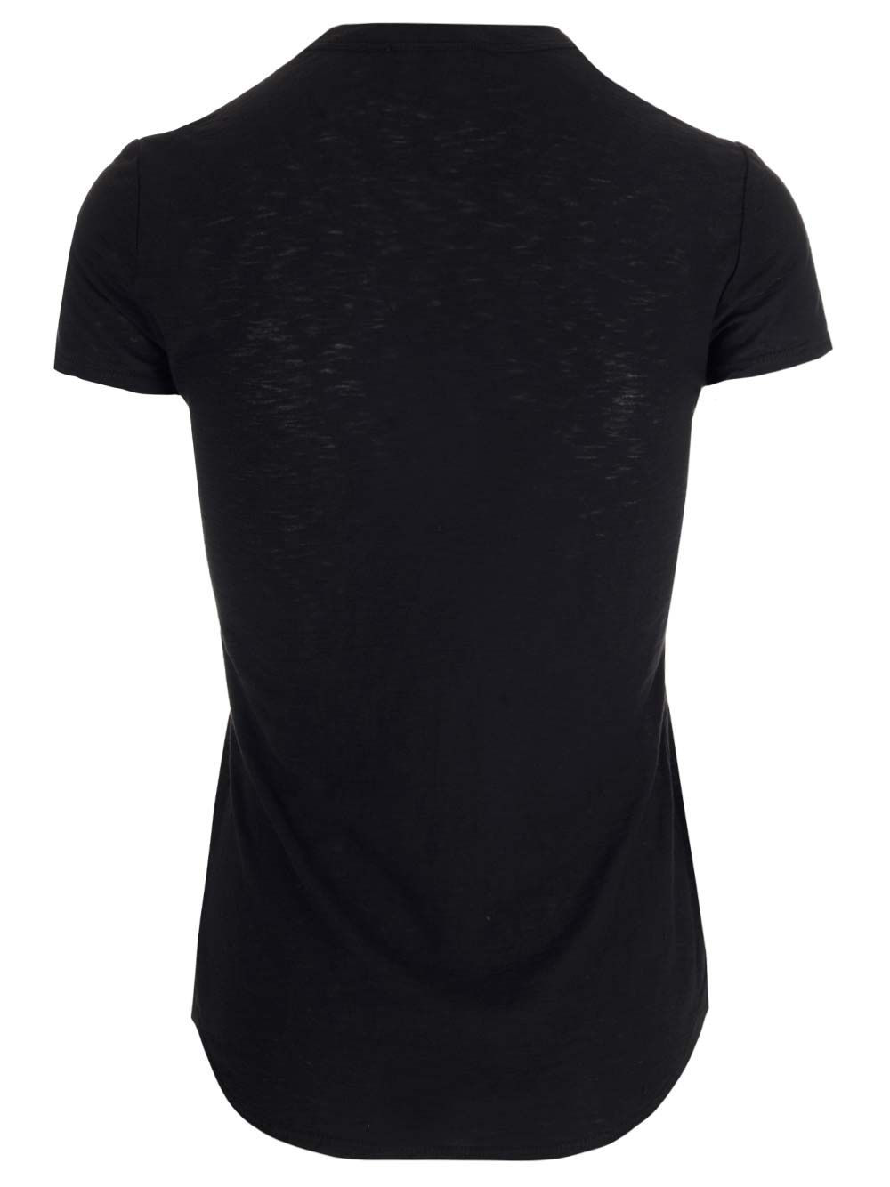 ブラック コットン シアー スラブ クルー ネック Tシャツ ジェームス