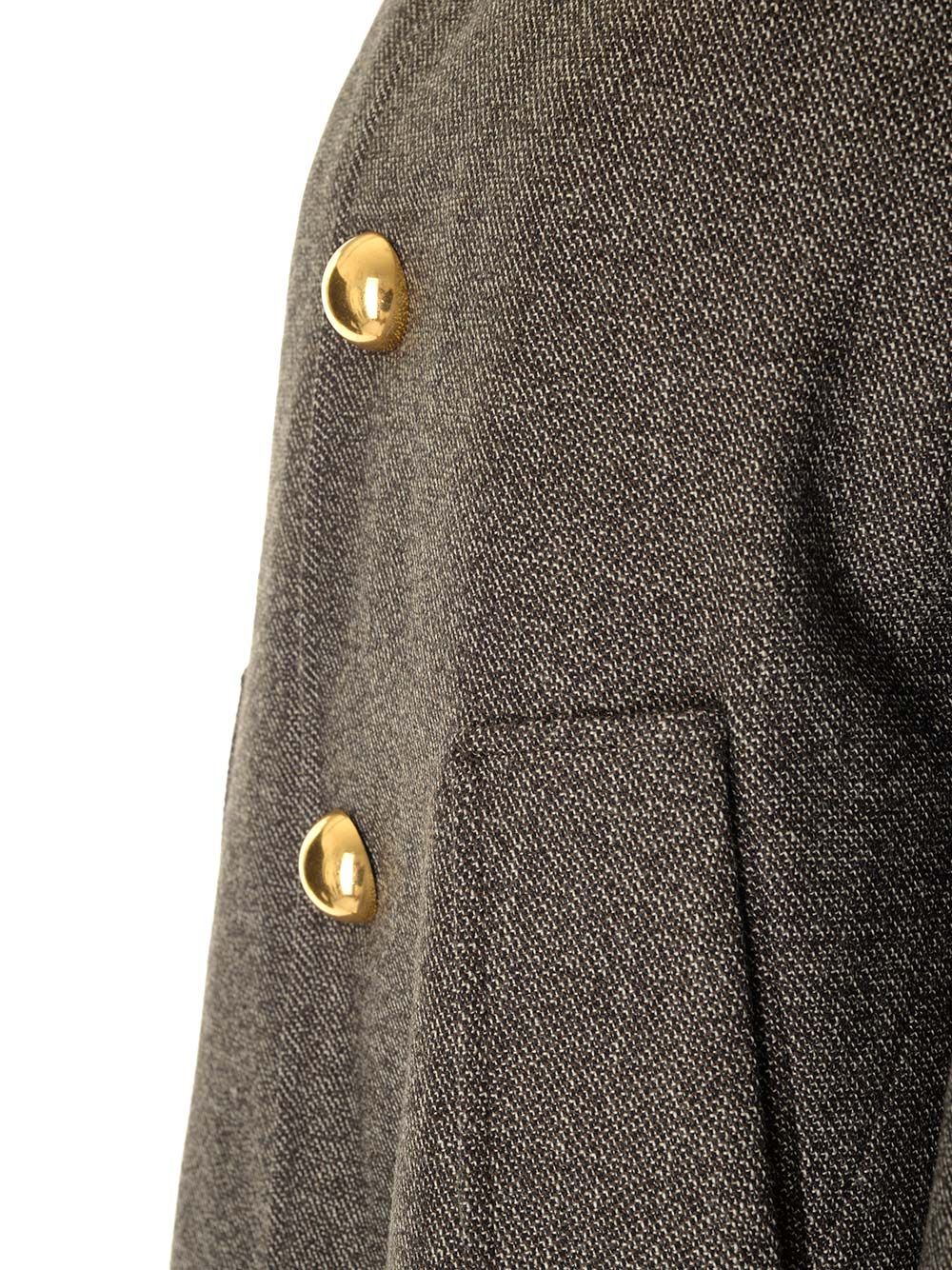 ブラウン メランジ ウール アンド コットン CABAN アミ