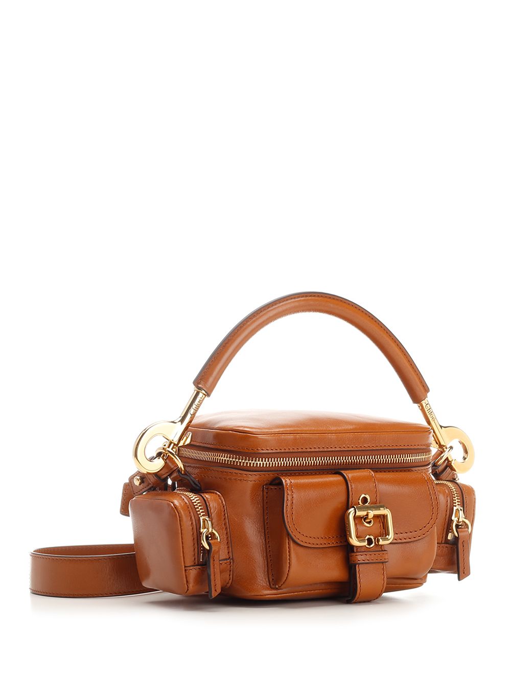 CHLOE シャイニーレザー スモール カメラバッグ C24AS534N8326M Chloé Small Camera Bag in Shiny Leather in Woodrose | Chloé JO