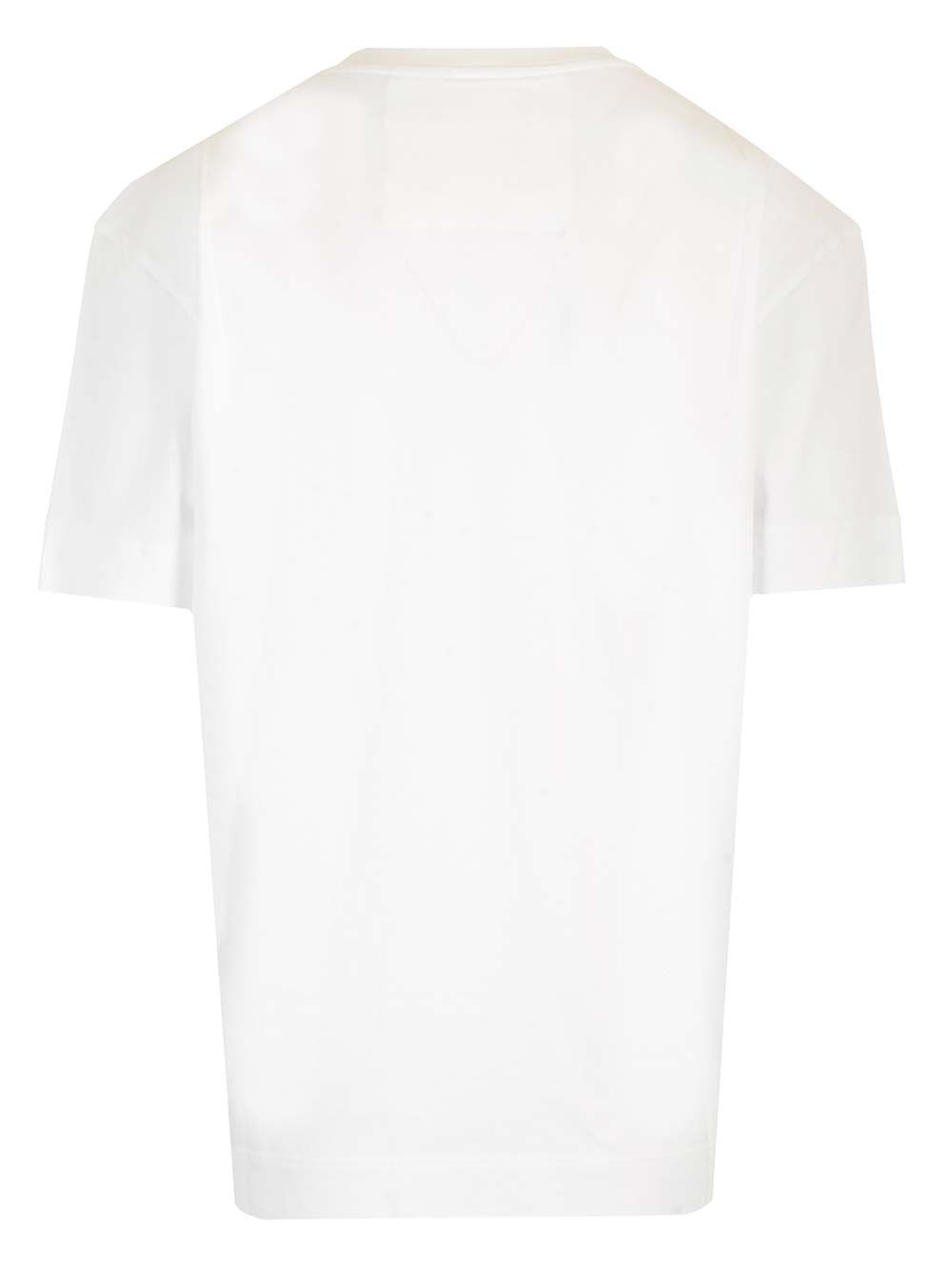 ホワイト クルーネック コットン ロゴ Tシャツ ジバンシィ ウィズ レタリング
