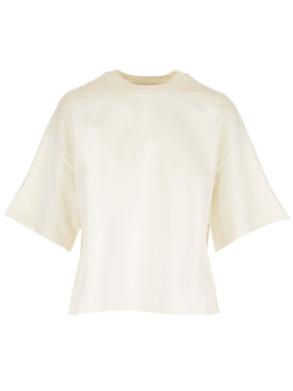 クロップド Tシャツ イン ホワイト ヘビー コットン ジャージ
