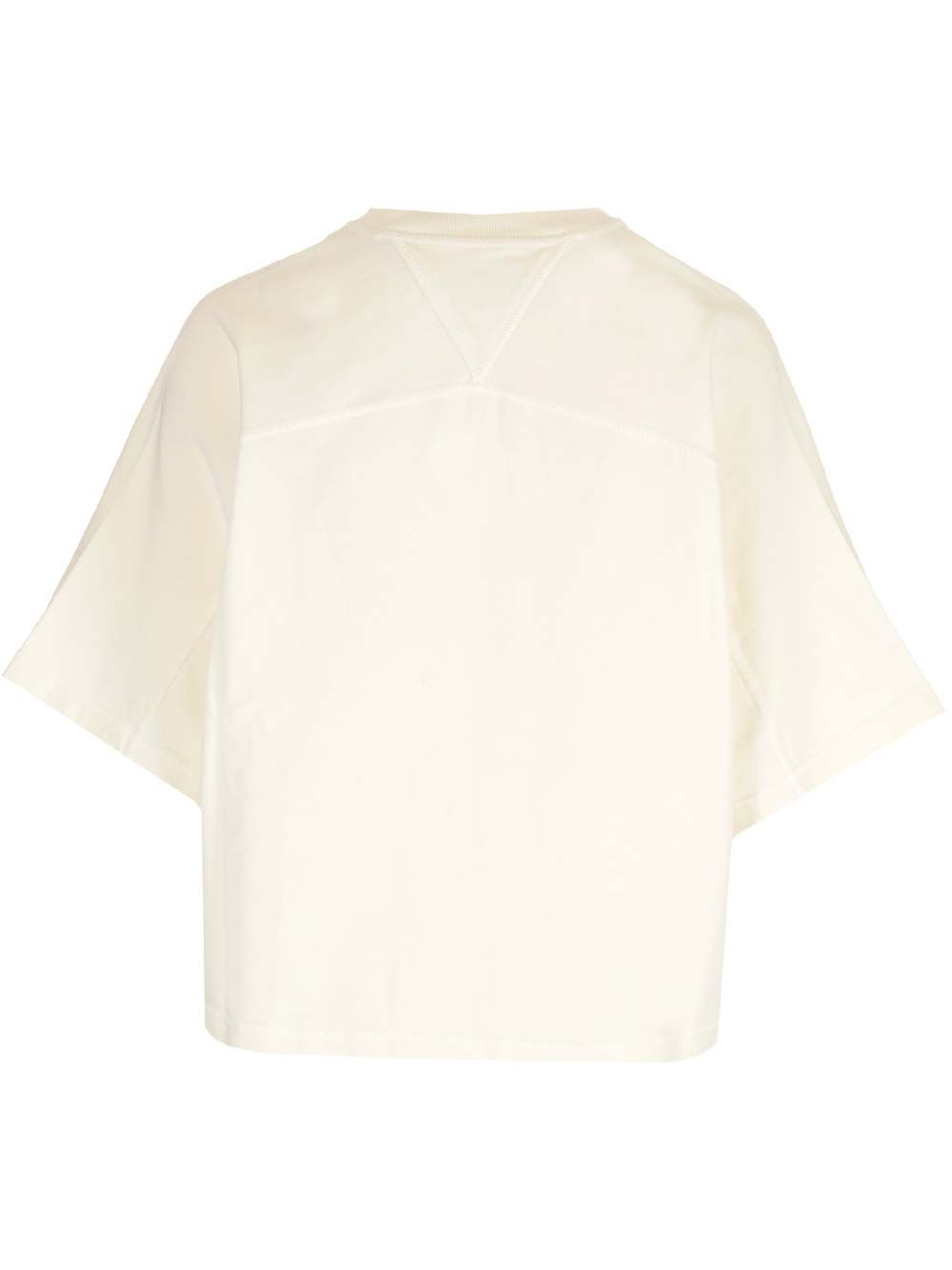 クロップド Tシャツ イン ホワイト ヘビー コットン ジャージ