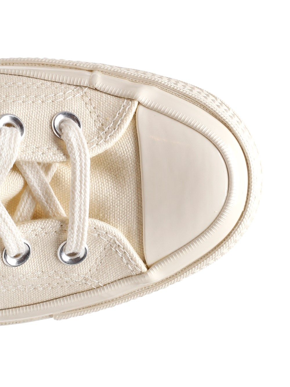 ホワイト ALL STAR Chuck Taylor オールスター チャックテイラー ハイカット コンバース イン コットン ファブリック ウィズ レッド ハート プリント アンド ホワイト ラバー ソール コム デ ギャルソン