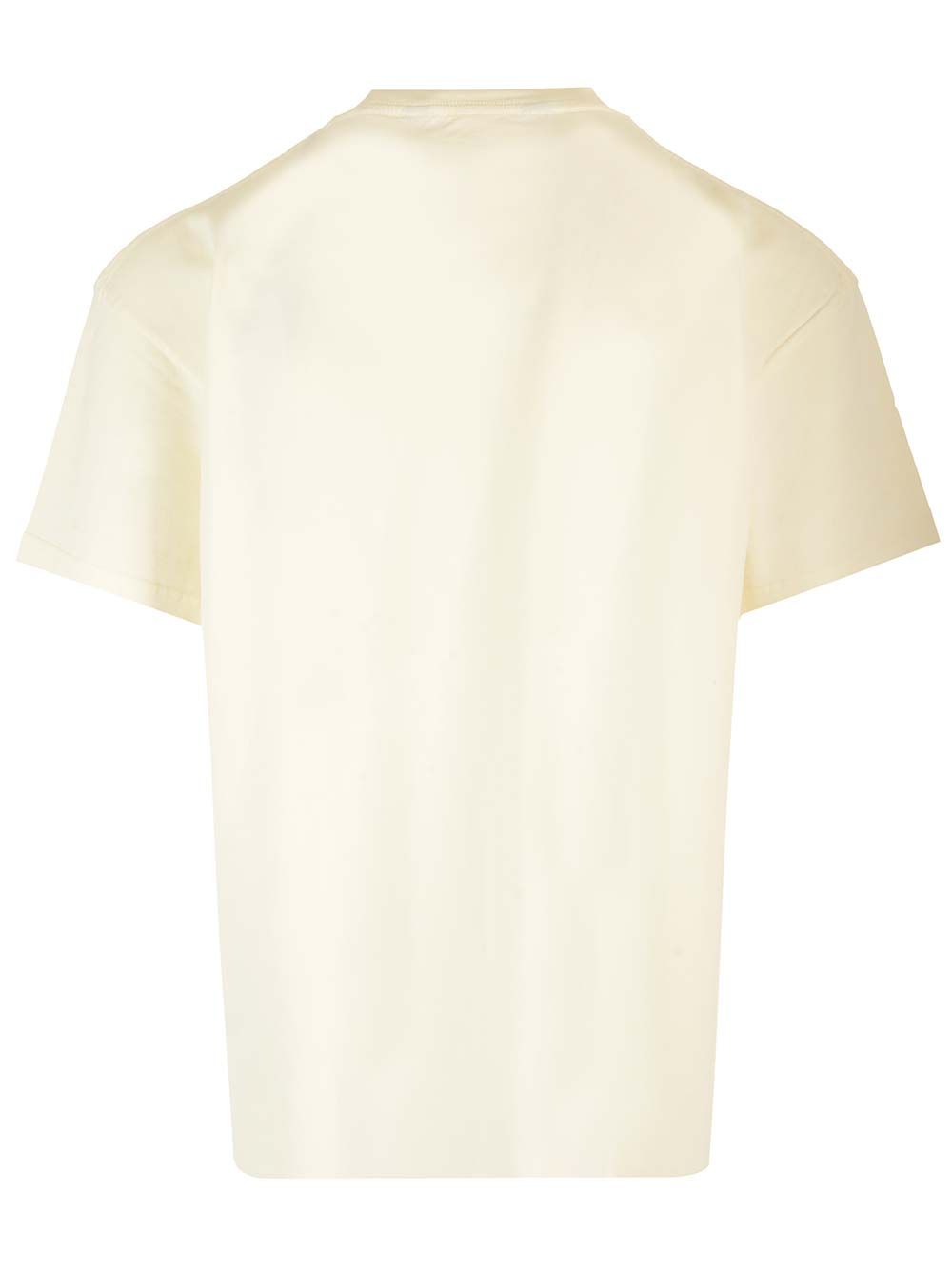 ホワイト ジャージ Tシャツ ウィズ ゴールデン スタッド モノグラム オン チェスト パーム
