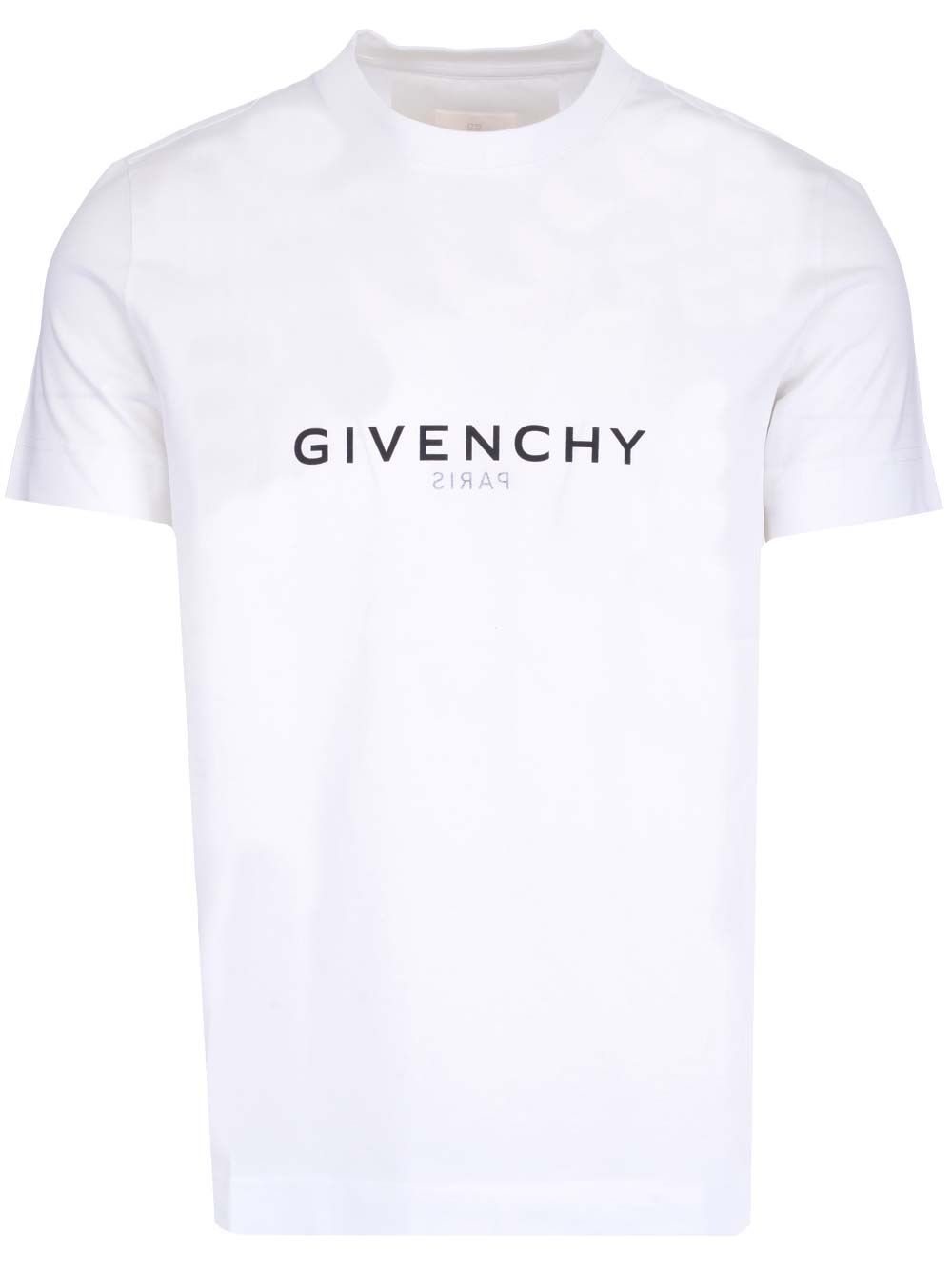 ホワイト パリ リバース コットン Tシャツ ウィズ フロント ロゴ