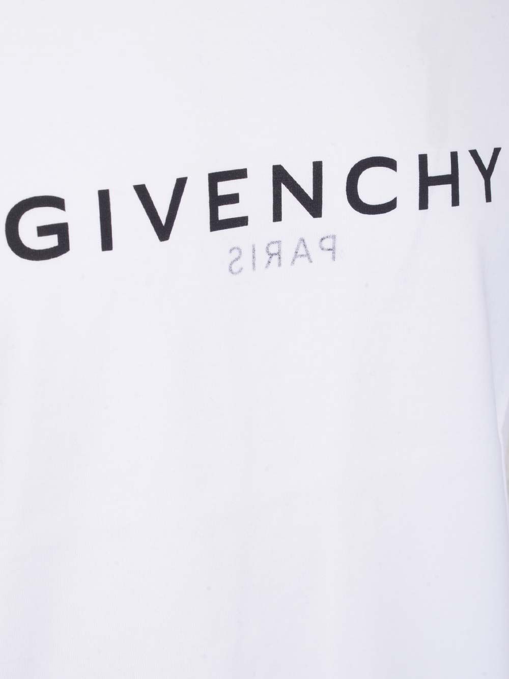 ホワイト パリ リバース コットン Tシャツ ウィズ フロント ロゴ