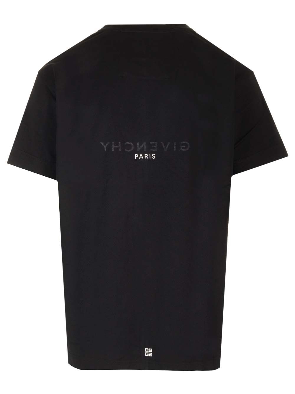 オーバーサイズ ジバンシィ リバース コットン Tシャツ ウィズ ジバンシィ パリ シグネチャー ウィズ エフェクト プリント オン フロント アンド バック アンド スモール ロゴ プリント オン バック ボトムス
