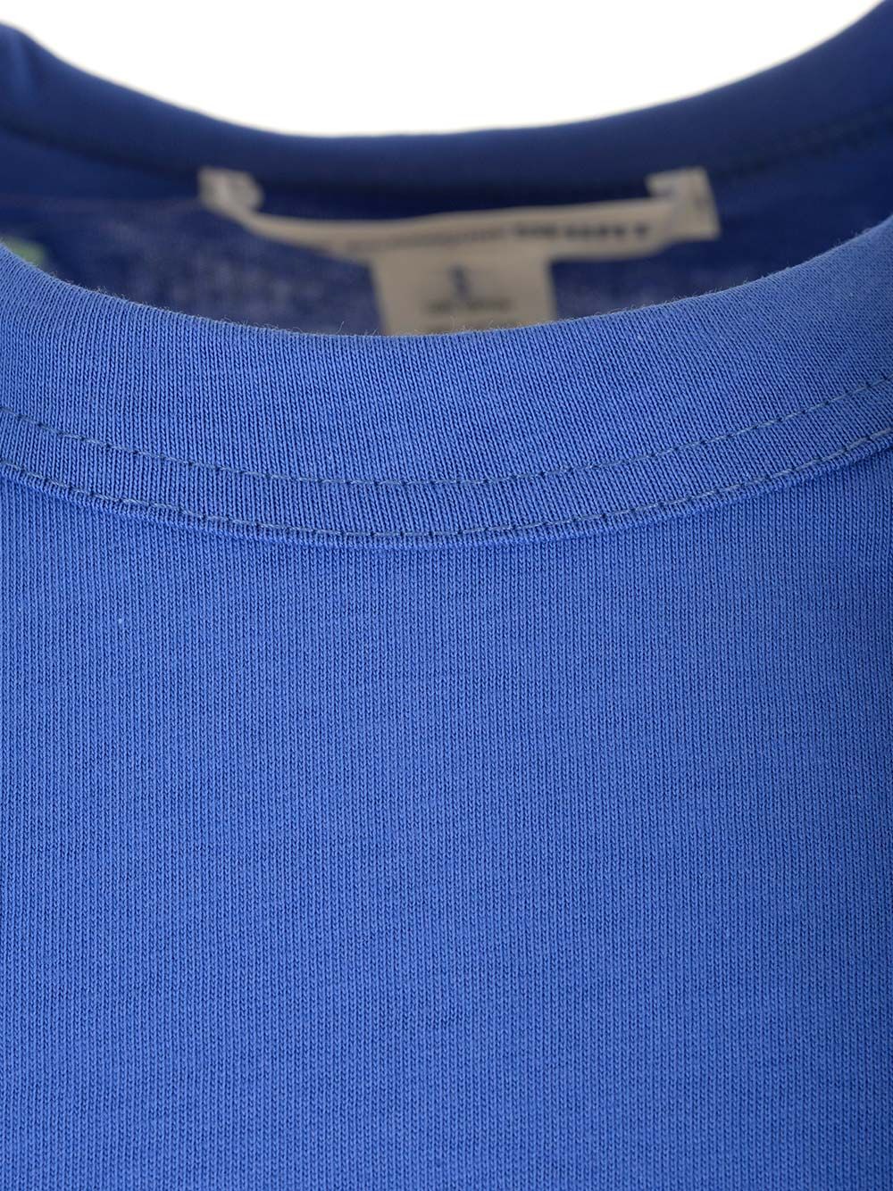 クルー ネック コットン Tシャツ ウィズ ショート スリーブ アンド ロゴ プリント オン バック