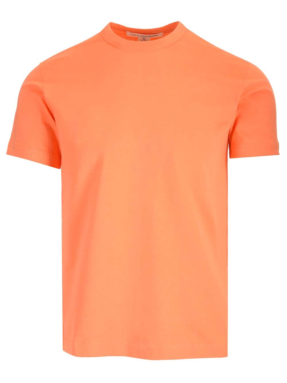 クルー ネック コットン Tシャツ ウィズ ショート スリーブ アンド ロゴ プリント オン バック