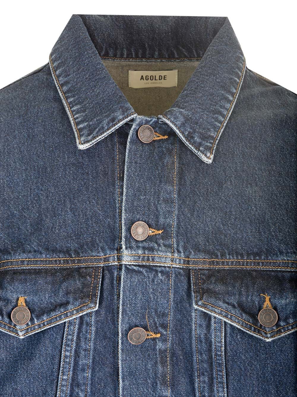 ダーク ブルー デニム ジャケット AGOLDE ウィズ ア ルーズ フィット