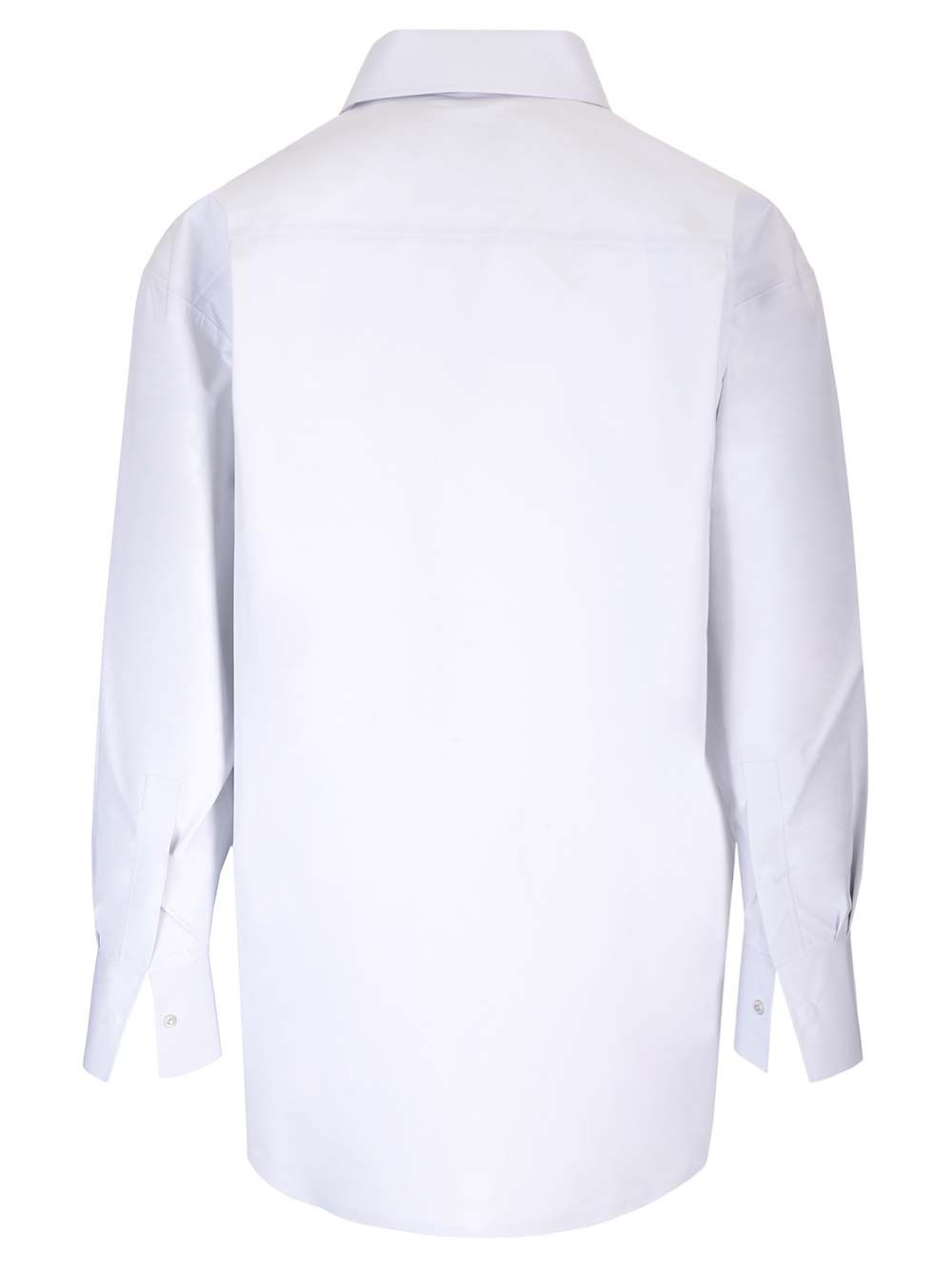 オーバーサイズ ホワイト テクニカル ファブリック シャツ MM6 Maison Margiela ウィズ ヒドゥン ボタン ファスナー