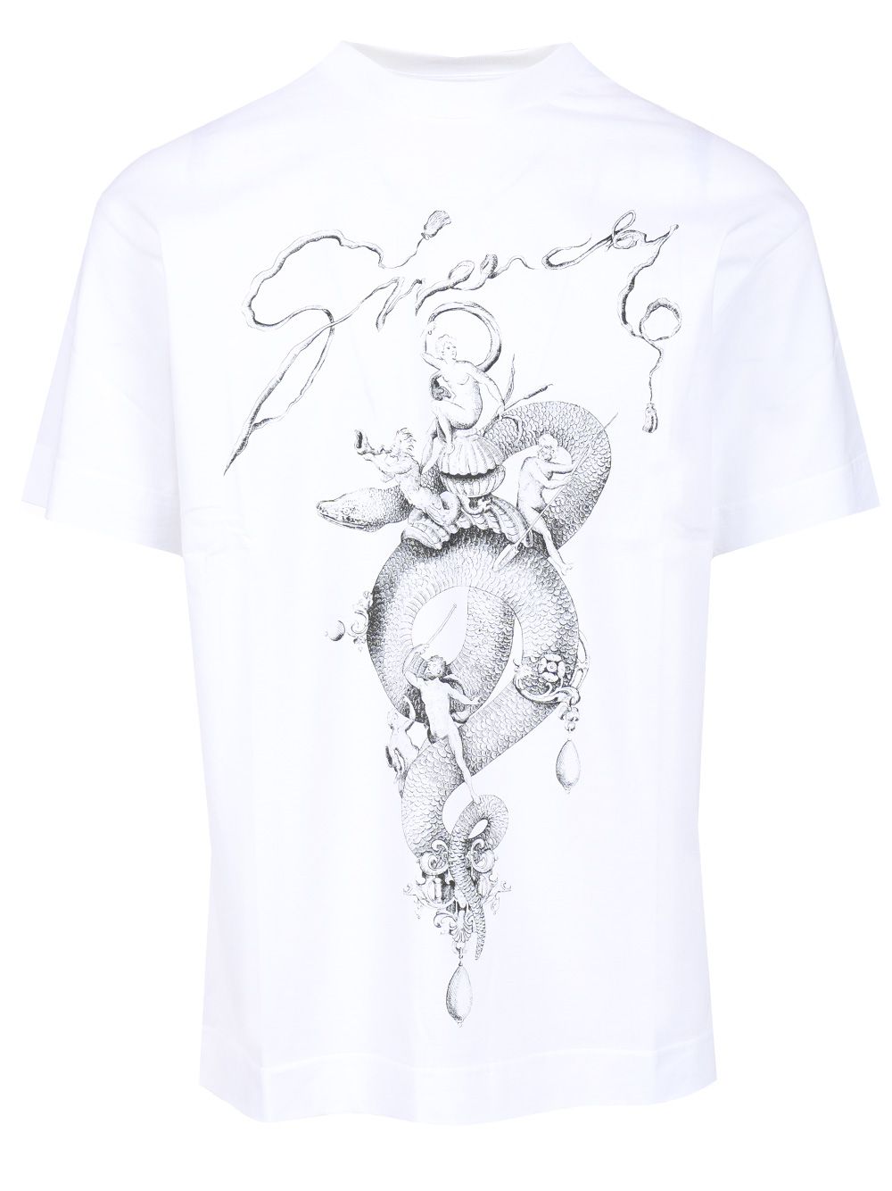 コットン Tシャツ ウィズ アンド スネーク プリント