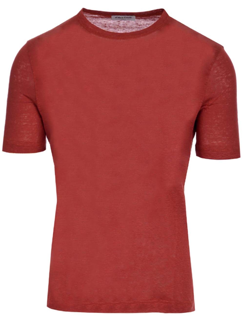 レッド リネン ジャージ スリム フィット Tシャツ