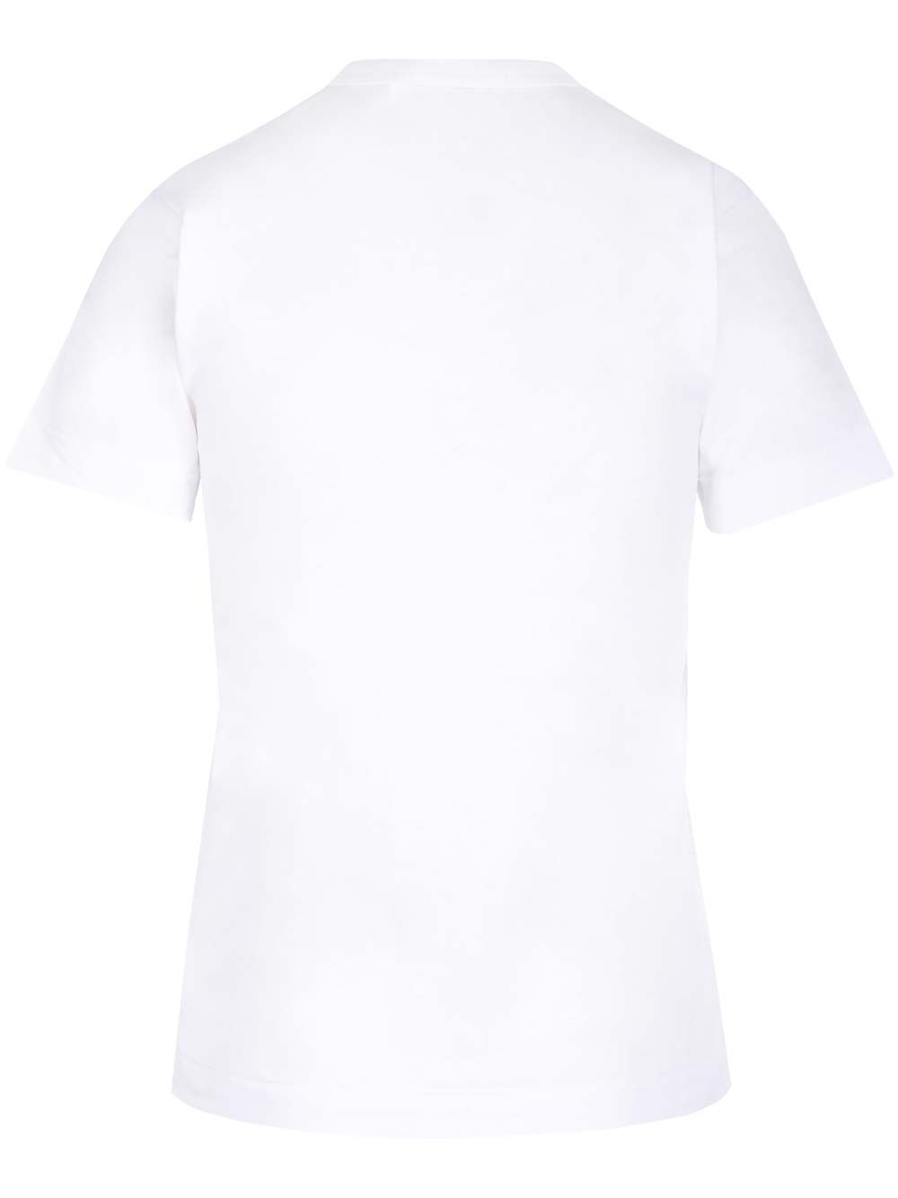 コットン Tシャツ ウィズ ショート スリーブ アンド プリント ピンク ハート アンド スモール エンブロイダード レッド ハート