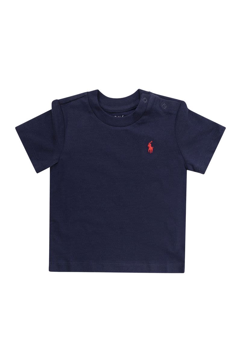 クルーネック コットン ジャージ Tシャツ