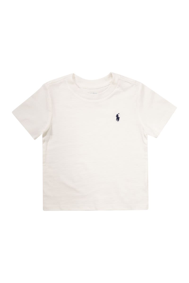 クルーネック コットン ジャージ Tシャツ