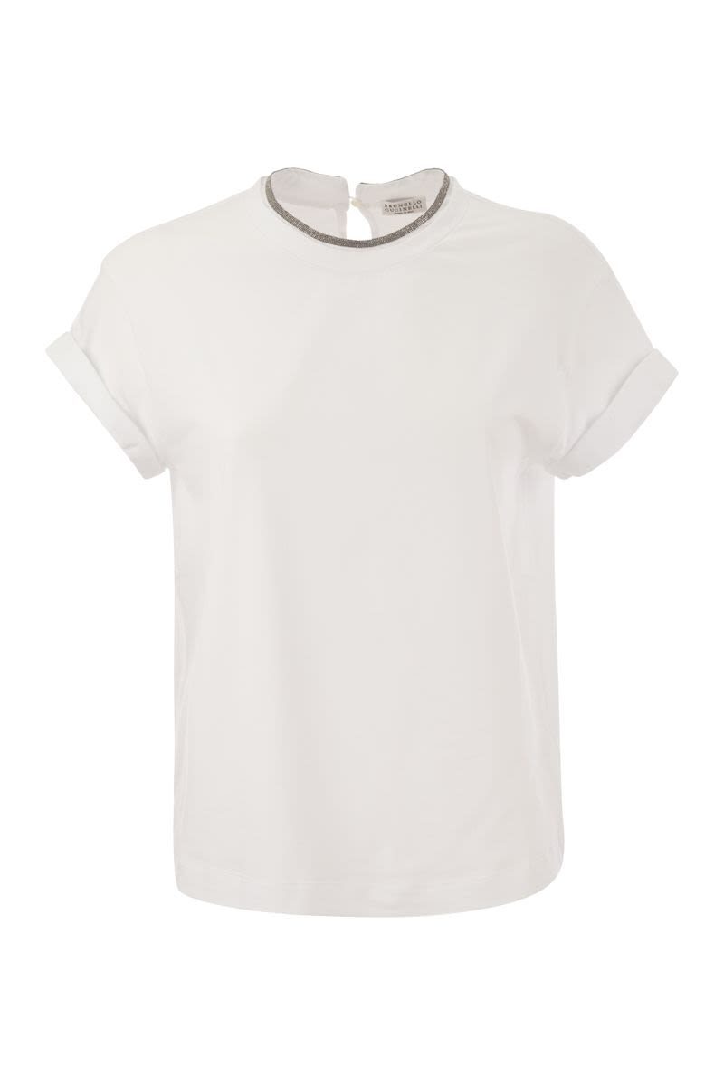 ストレッチ コットン ジャージ Tシャツ ウィズ プレシャス