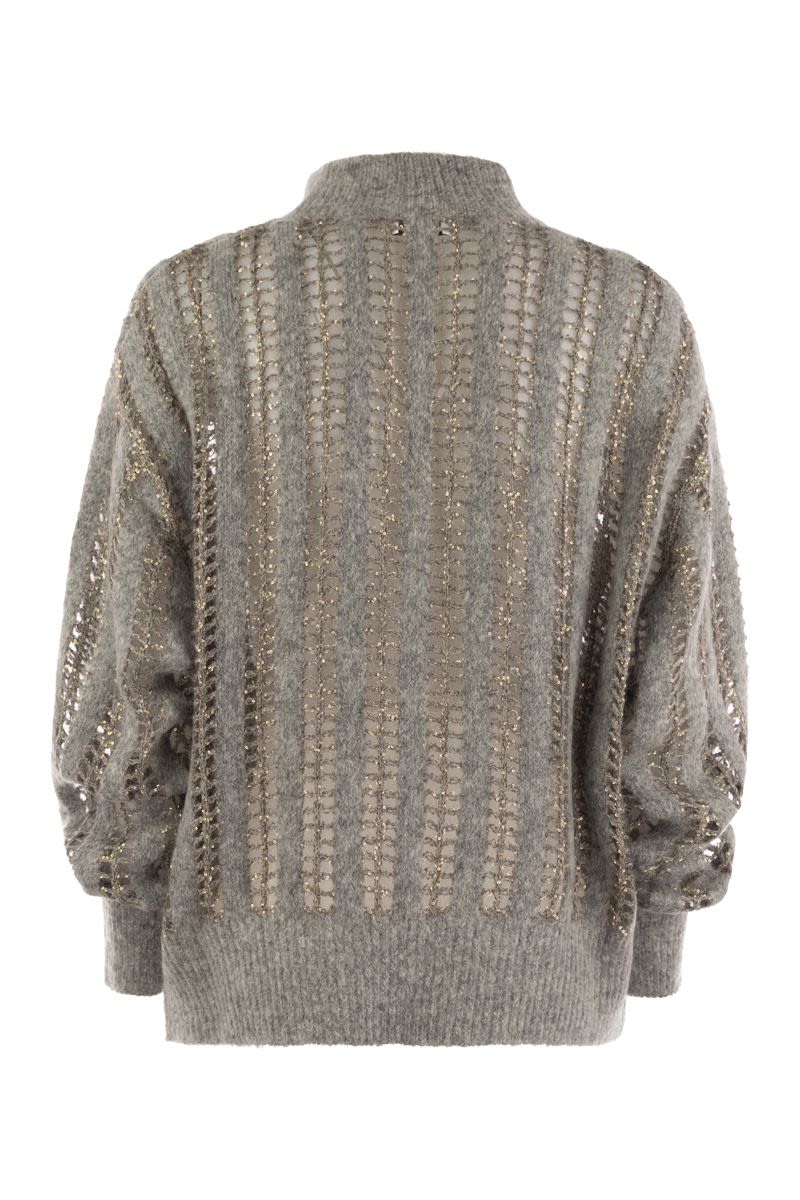 極美品 ブルネロクチネリ ケーブルニットセーター グレー モヘヤ ラメ糸 42万 極美品 ブルネロクチネリ ケーブルニットセーター グレー モヘヤ