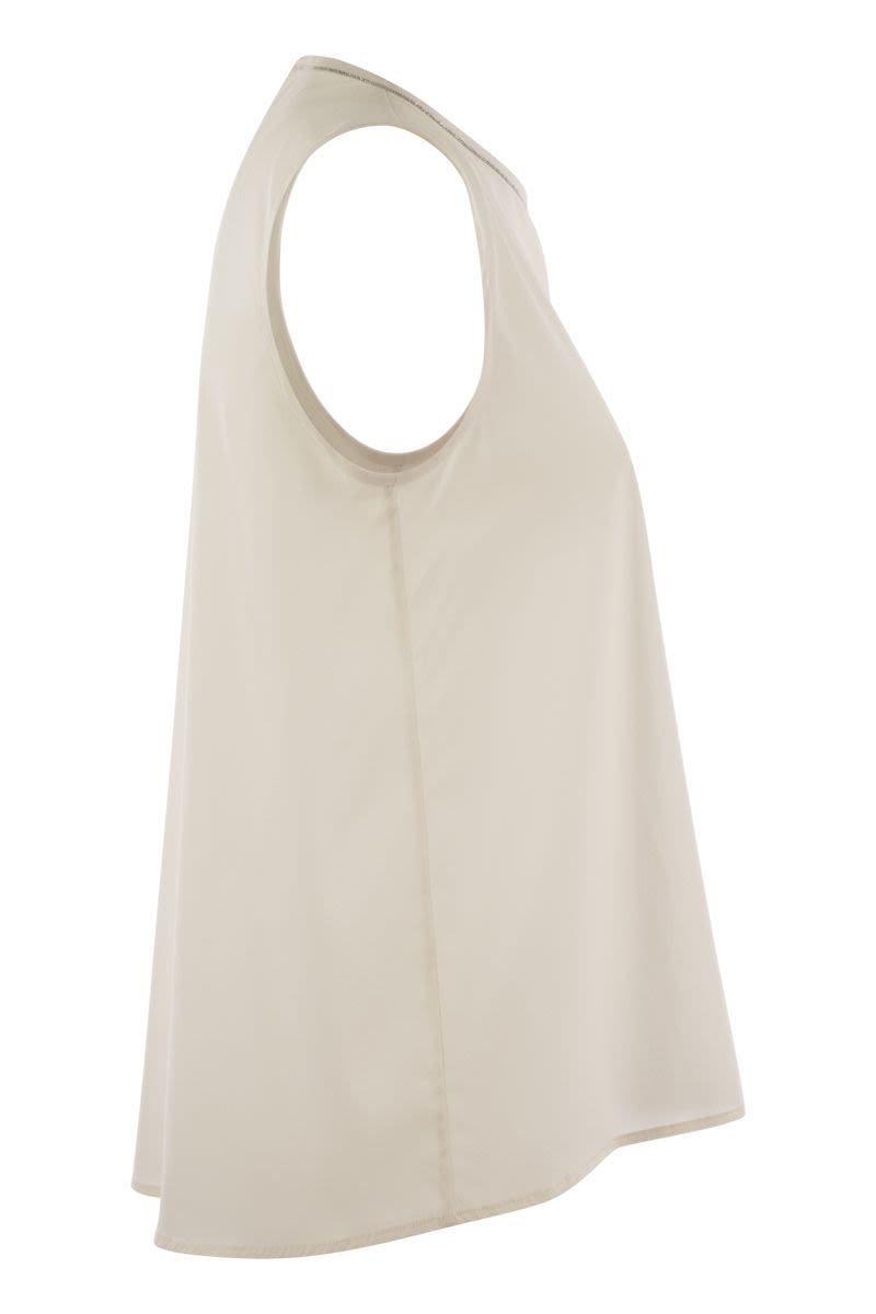 ストレッチ シルク クレープ CHINE トップ