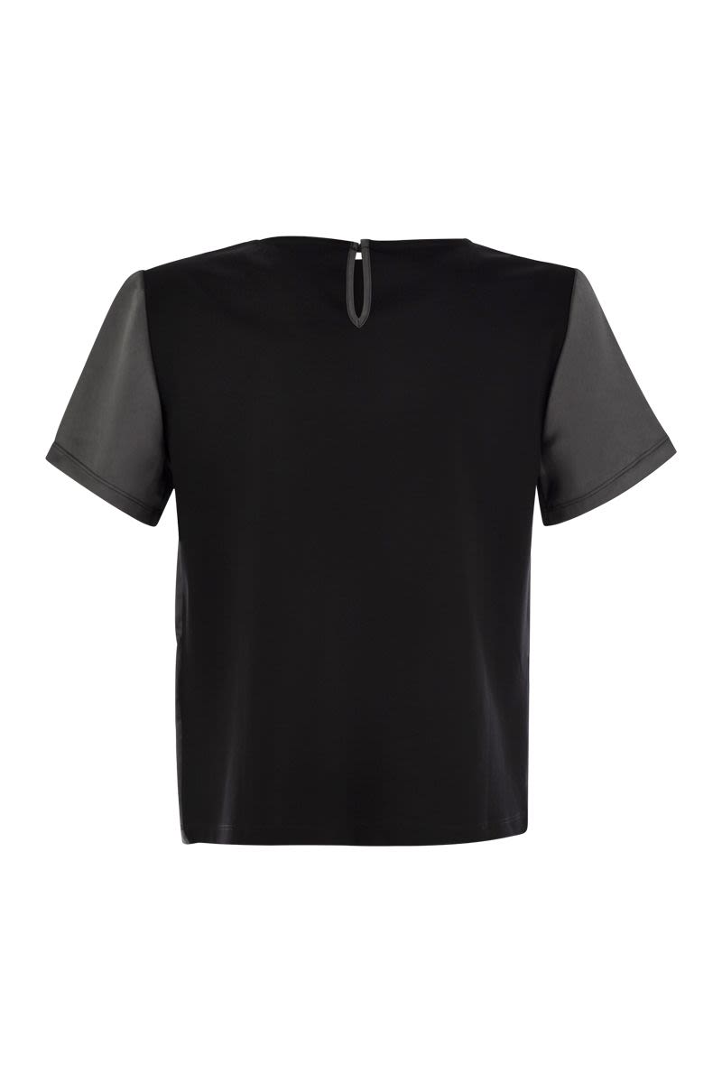 サテン アンド ジャージ Tシャツ