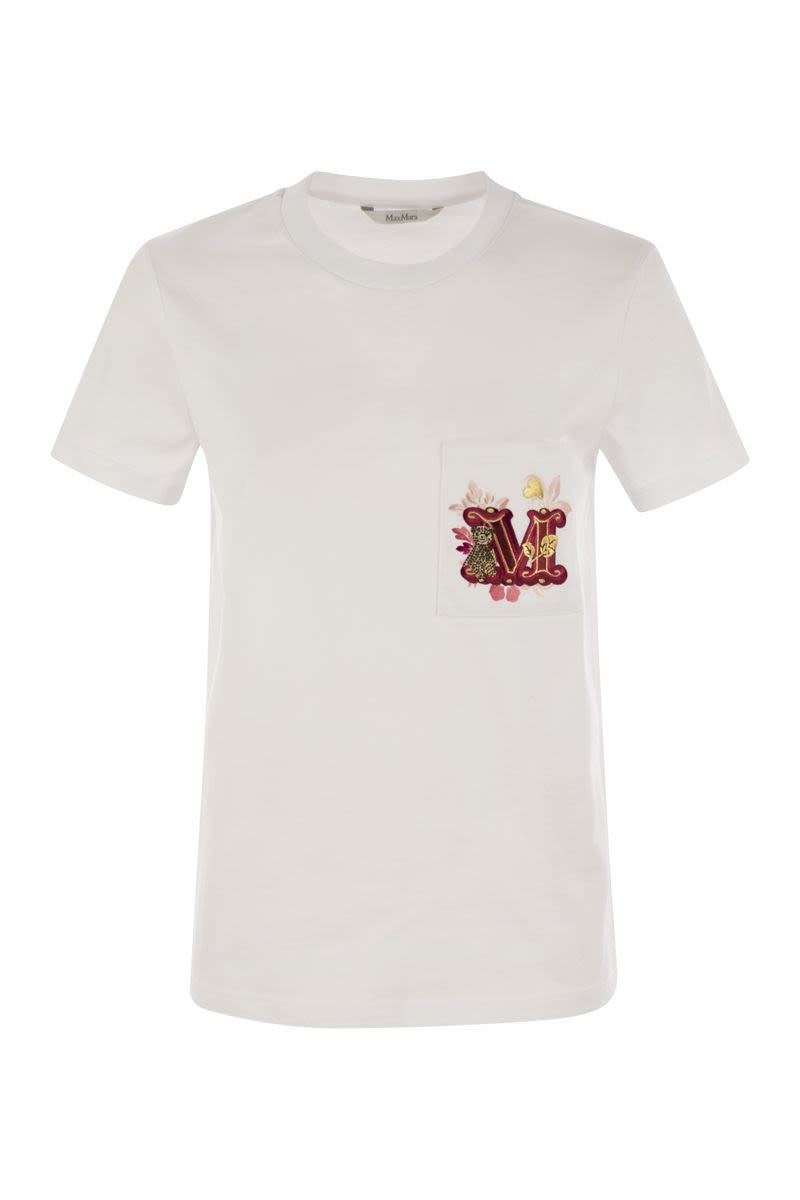 ショートスリーブ Tシャツ ウィズ ポケット アンド エンブロイダリー