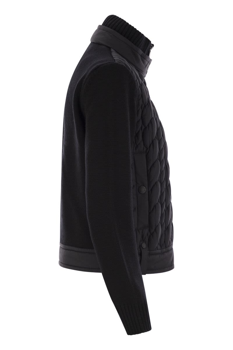 MONCLER 関税込 パッド入りウール ジップアップカーディガン 直営店○MONCLER○パッド入りウール ジップアップカーディガン