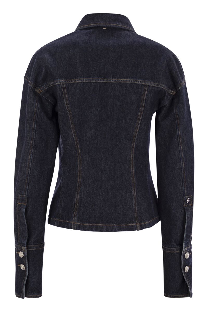 ジャケット SPORTMAX GANCE - Denim fitted jacket (2512041053600 001) Sportmax/スポーツマックス|デニム フィット ジャケット