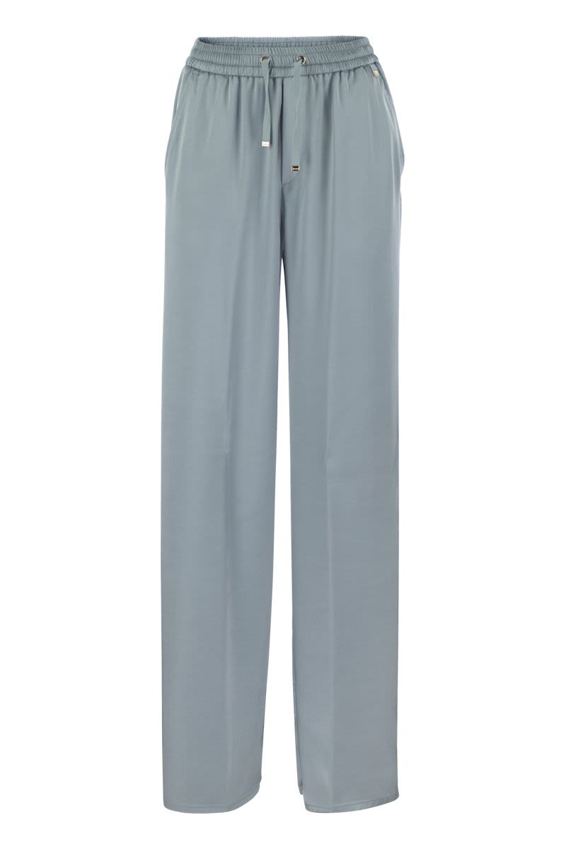 HERNO ワイトレックサテンハンツ PT000008D12506 9024 Herno/ヘルノ｜サテン トラウザーパンツ ウィズ エラスティック