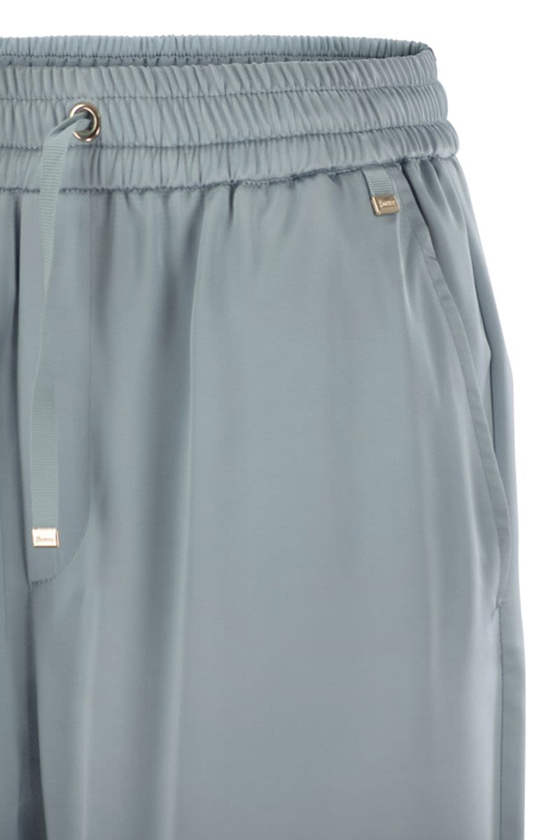HERNO ワイトレックサテンハンツ PT000008D12506 9024 Herno/ヘルノ｜サテン トラウザーパンツ ウィズ エラスティック