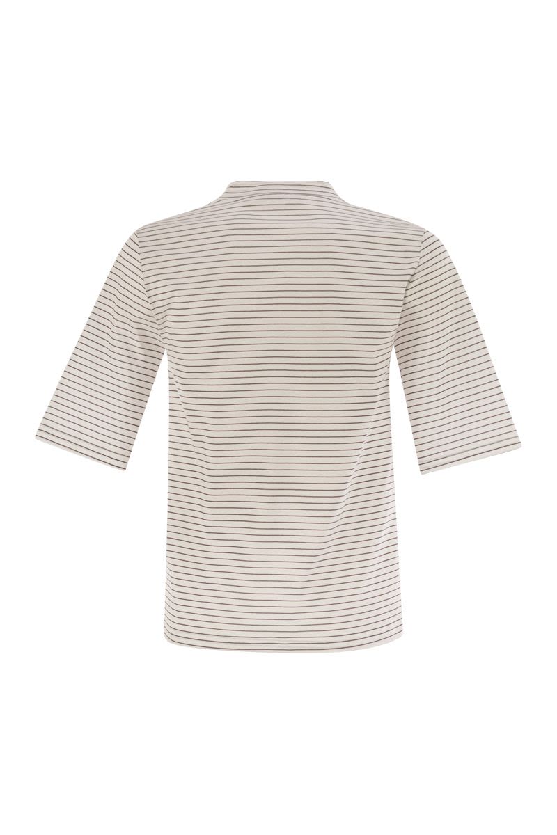 ストライプ コットン ジャージ Tシャツ