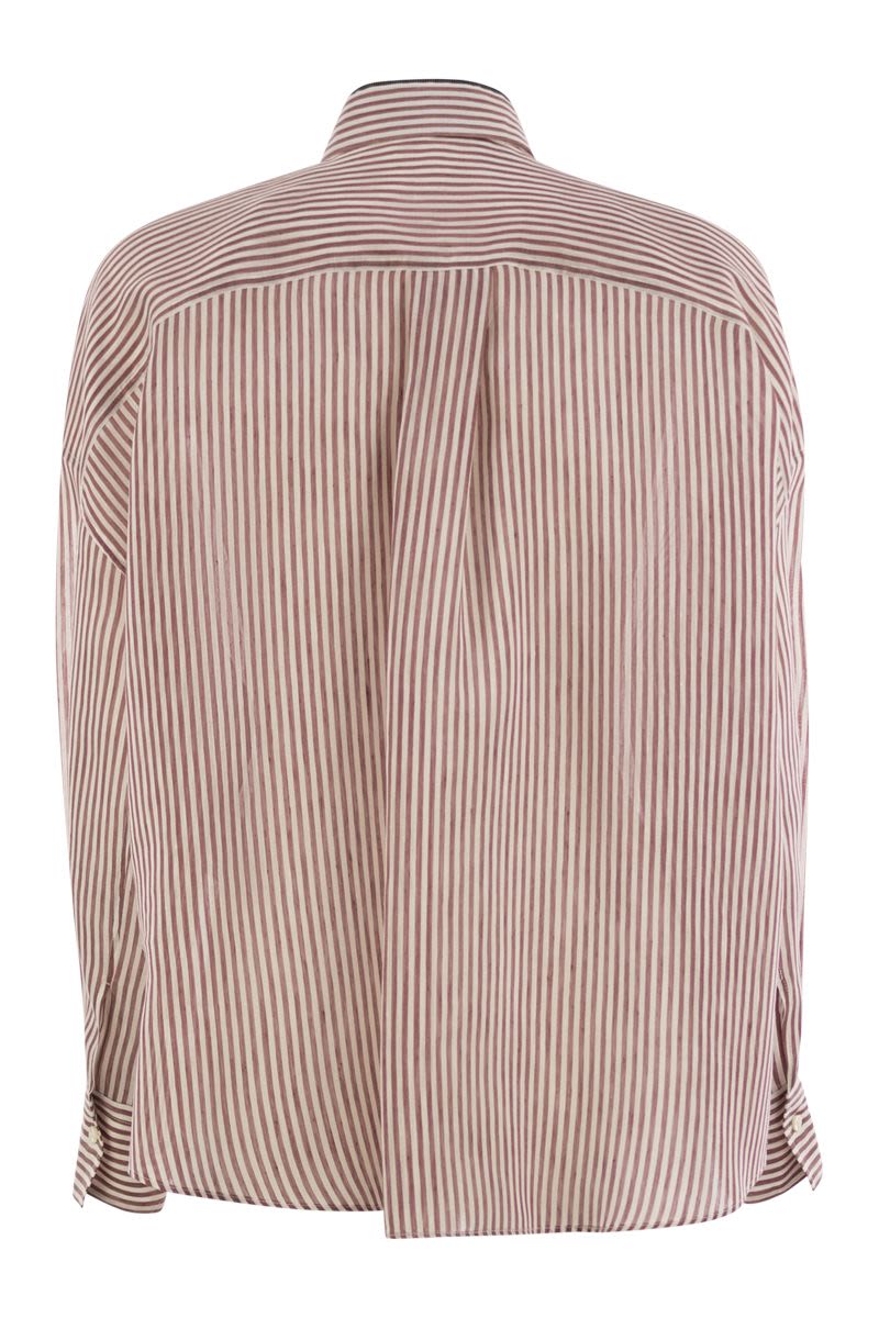 BRUNELLO CUCINELLI ブルネロクチネリ リネンシルク ストライプ BRUNELLO CUCINELLI ブルネロクチネリ リネンシルク ストライプ
