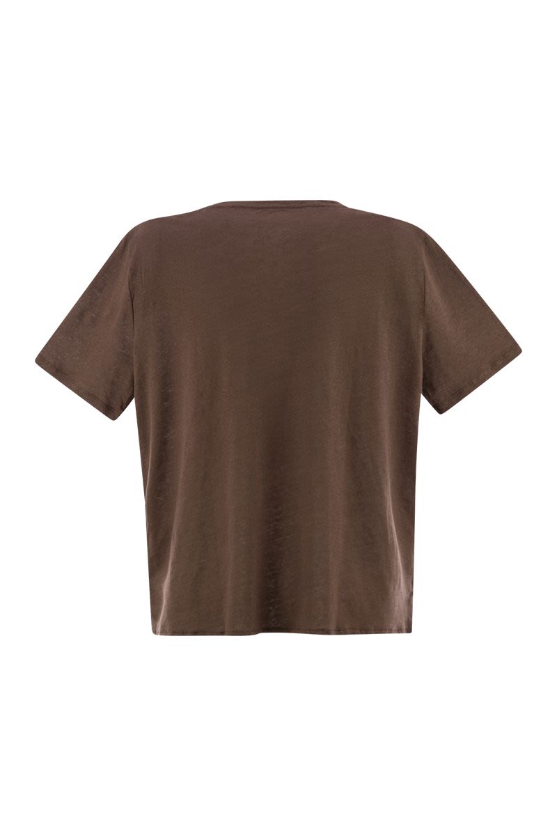 リネン クルーネック Tシャツ
